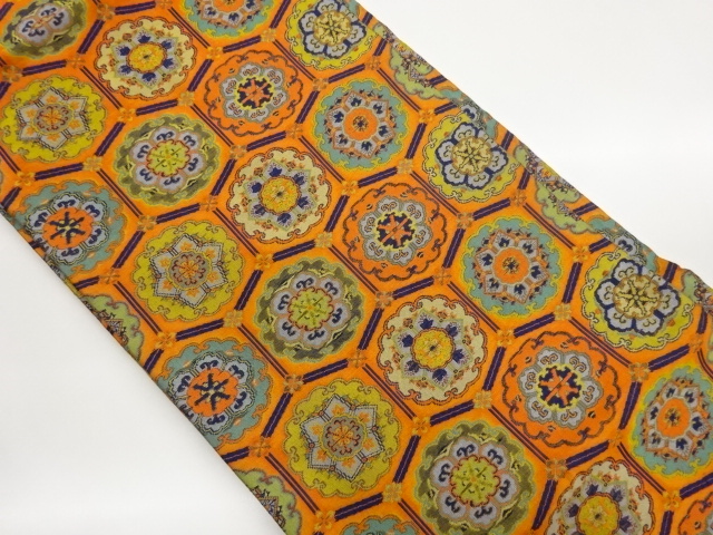 JAPANESE NAGOYA OBI / WOVEN FLOWER CREST